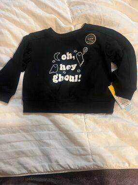 Cat & Jack Black "Oh, Hey Ghoul!" Glow Graphic Crew Sweatshirt
